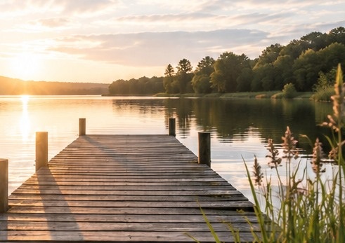 Ponton au coucher du soleil