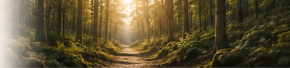 Chemin lumineux en forêt