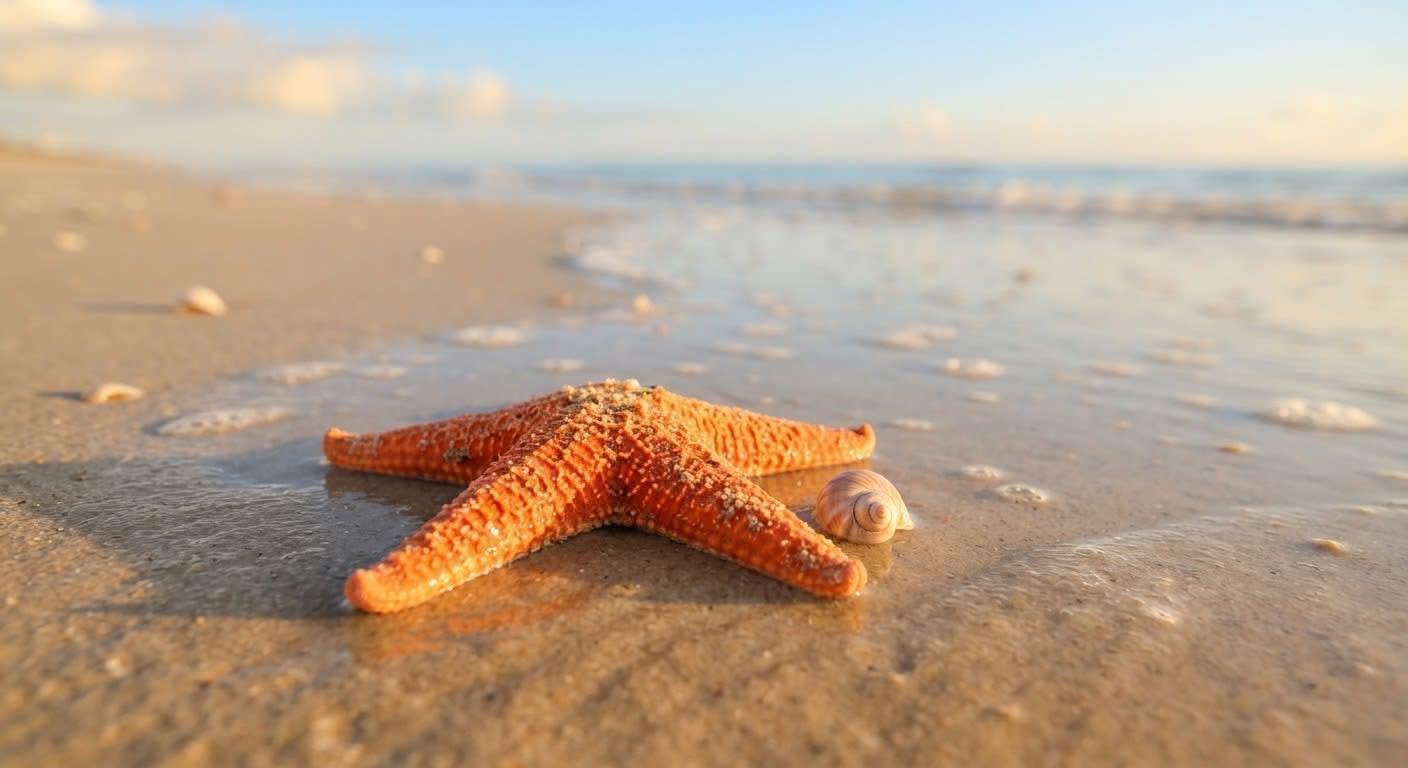Étoile de mer au bord de la plage